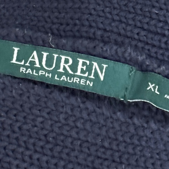Lauren Ralph Lauren Knit Sweater Size XL Navy/White - Picture 5 of 6